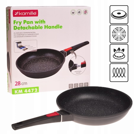Patelnia marmurowa z odpinaną rączką uchwytem 28cm KAMILLE