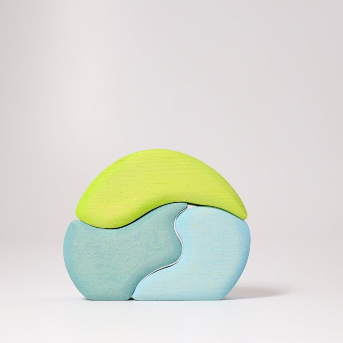 Kształt Domek Krasnoludków - drewniane klocki Grimm's niebieskie 1+