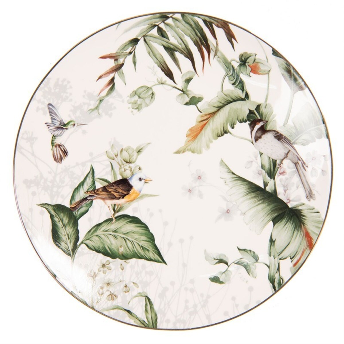 Talerz porcelanowy deserowy 10 szt. Green Birds