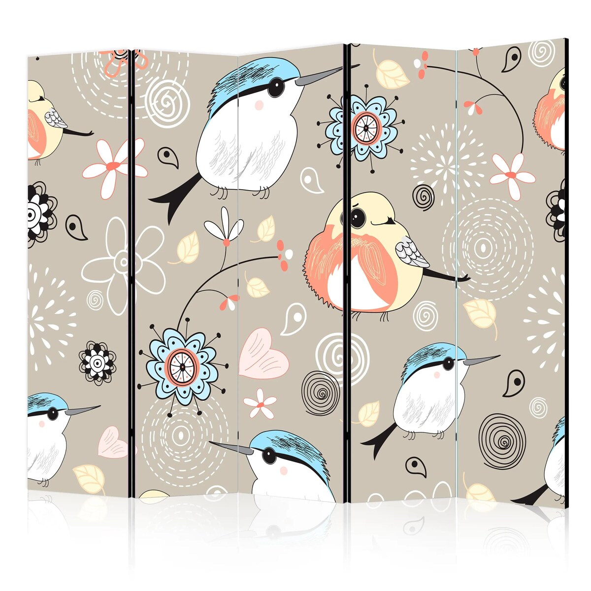 Parawan akustyczny Dla dzieci 225x172 cm 5-częściowy szary