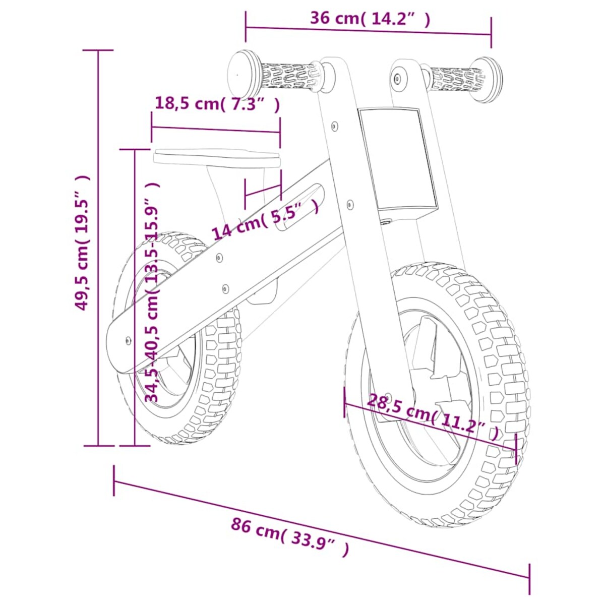 vidaXL Rowerek biegowy dla dzieci, pomarańczowy z nadrukiem