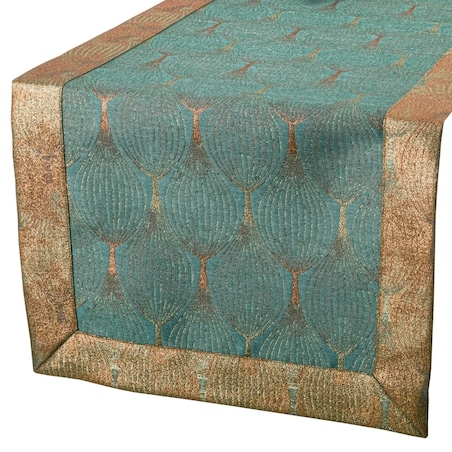 Bieżnik plamoodporny LX-6453-3022 - 40x200 cm - złoty - 40cm x 200cm