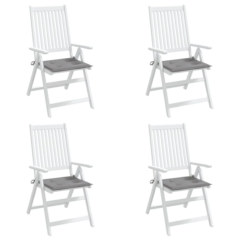 vidaXL Poduszki na krzesła ogrodowe, 4 szt., szare, 40x40x3 cm