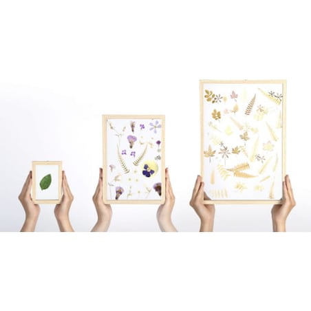 Ramka Dwustronna Wisząca na Liście Suszone Kwiaty na Prezent Zdjecia Ozdobna