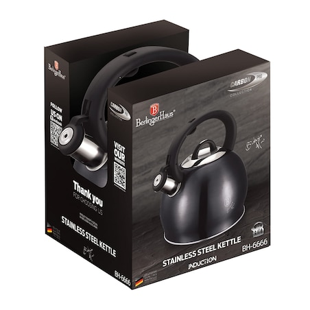 Czajnik stalowy z gwizdkiem 3.0L indukcja BERLINGER HAUS Carbon Pro