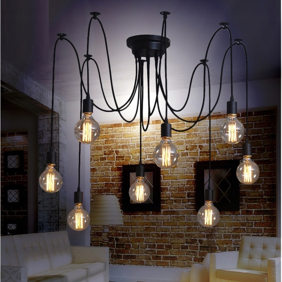 Lampa Sufitowa Wisząca Żyrandol Pająk 6 E27 Led