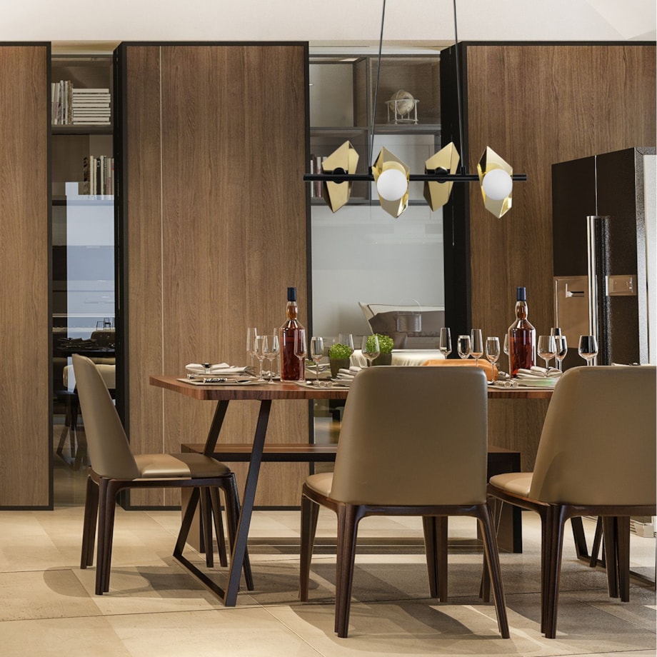 Lampa sufitowa wisząca złota czarna 4xG9 APP1412-CP