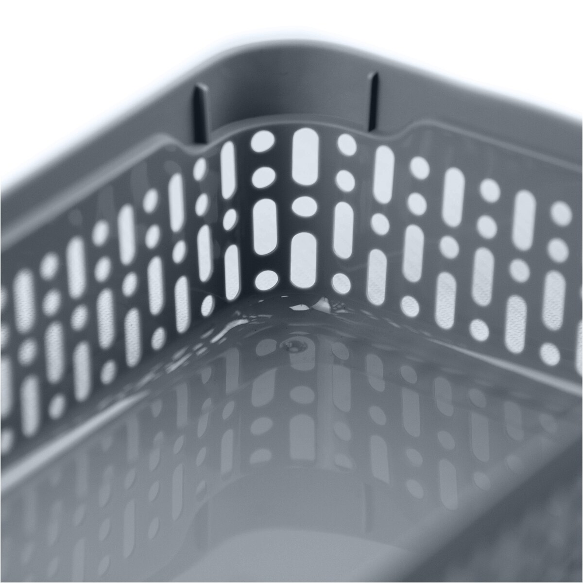 Koszyk Ażurowy Koszyczek XS Plastikowy Na Kosmetyki Do Łazienki Pudełko Pojemnik Do Szuflady Szary