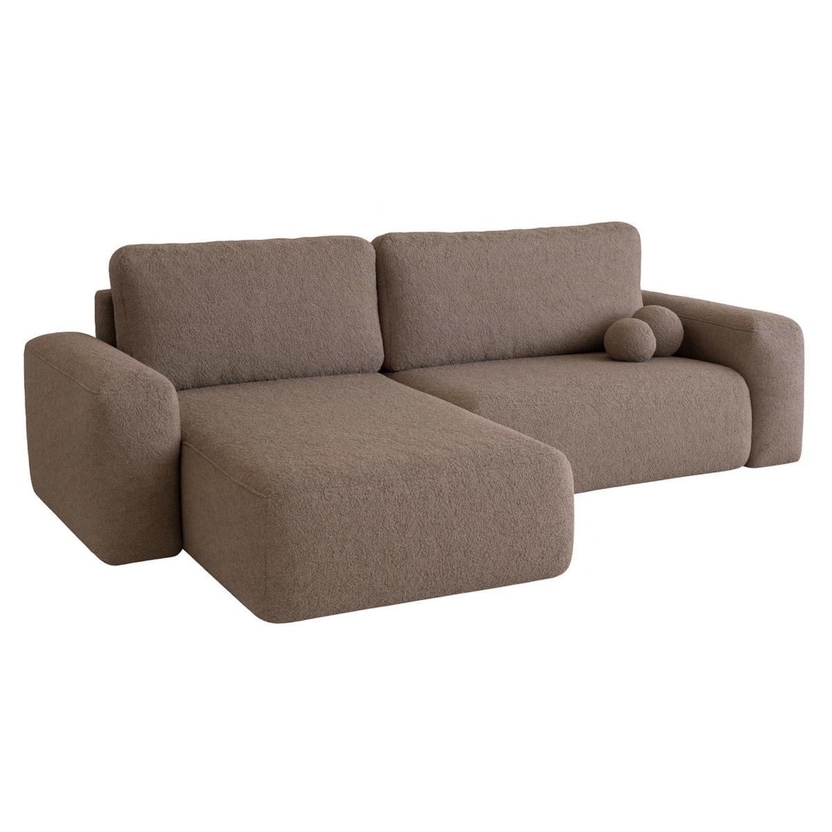 Narożnik Lewy ILO z funkcją spania i pojemnikiem, fioletowo-brązowy