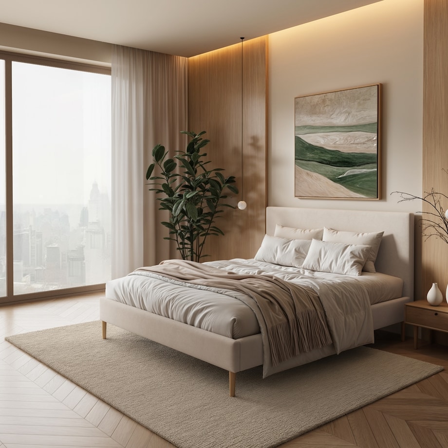 Mesonica Łóżko Alano, beżowe, 140x200