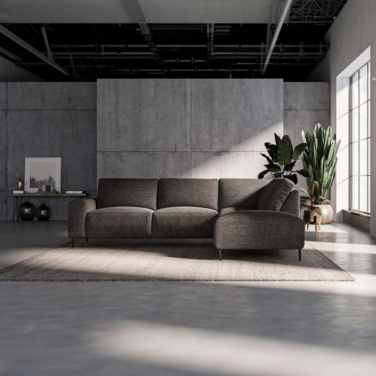 Tendo Sofa narożna - antracytowa