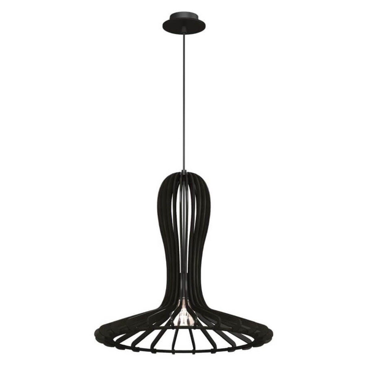 Skandynawska lampa wisząca Rina 5021 Amplex do salonu nad stół drewno czarna