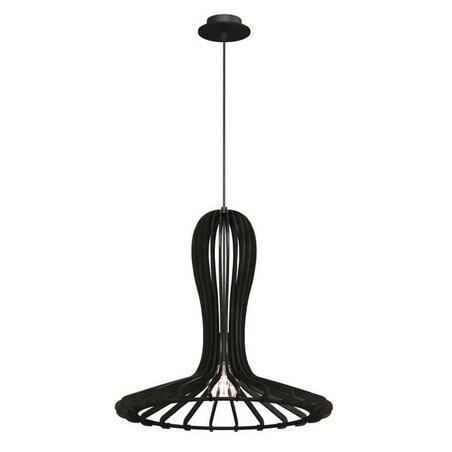 Skandynawska lampa wisząca Rina 5021 Amplex do salonu nad stół drewno czarna