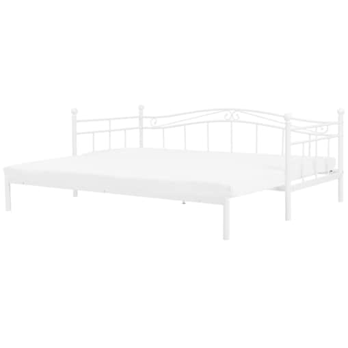 Łóżko wysuwane metalowe 80 x 200 cm białe TULLE