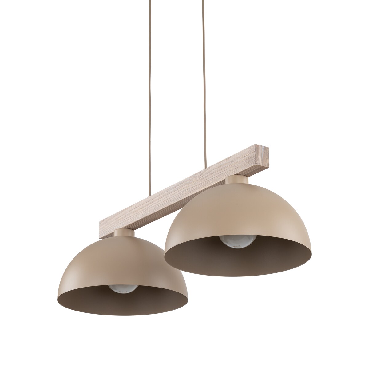 Lampa wisząca podwójna TK Lighting OSLO SABIA beżowa 2xE27 regulowana wysokość 120 cm do salonu nad stół