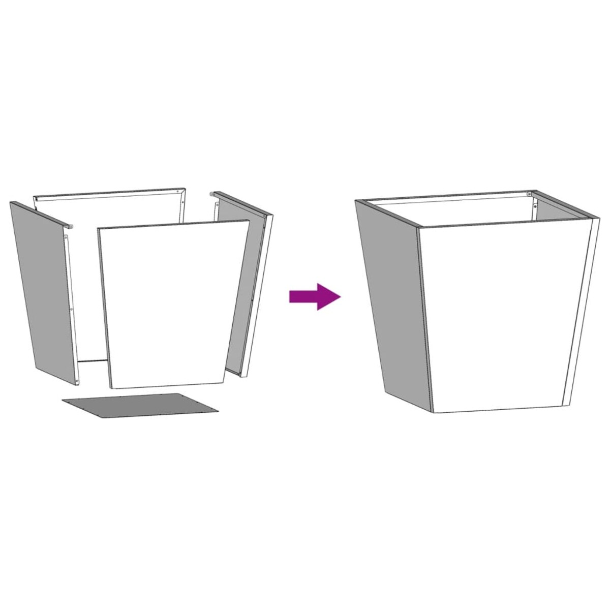 vidaXL Donica ogrodowa, 40x40x40 cm, stal nierdzewna