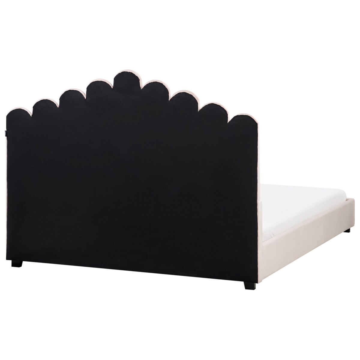 Łóżko Welur VINCENNES 160 x 200 cm Pastelowy róż