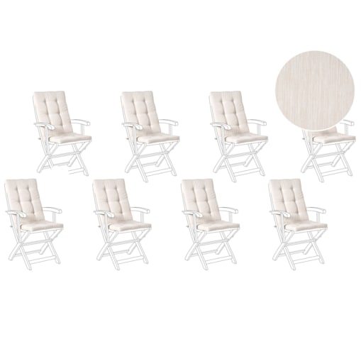 Zestaw 8 poduszek siedziskowych/oparciowych MAUI PREMIUM Jasnobeżowy