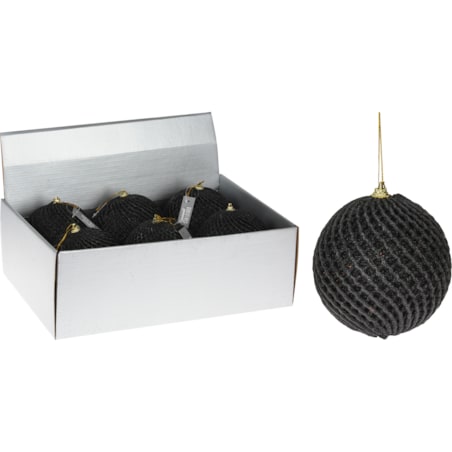 BOMBKA ŚWIĄTECZNA Z BROKATEM 120MM CZARN