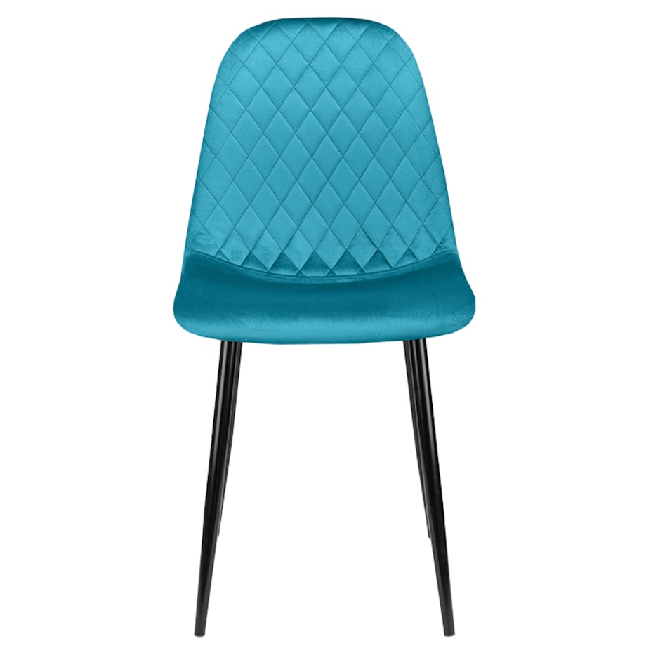 Krzesło tapicerowane nowoczesne pikowane do salonu jadalni turkusowe