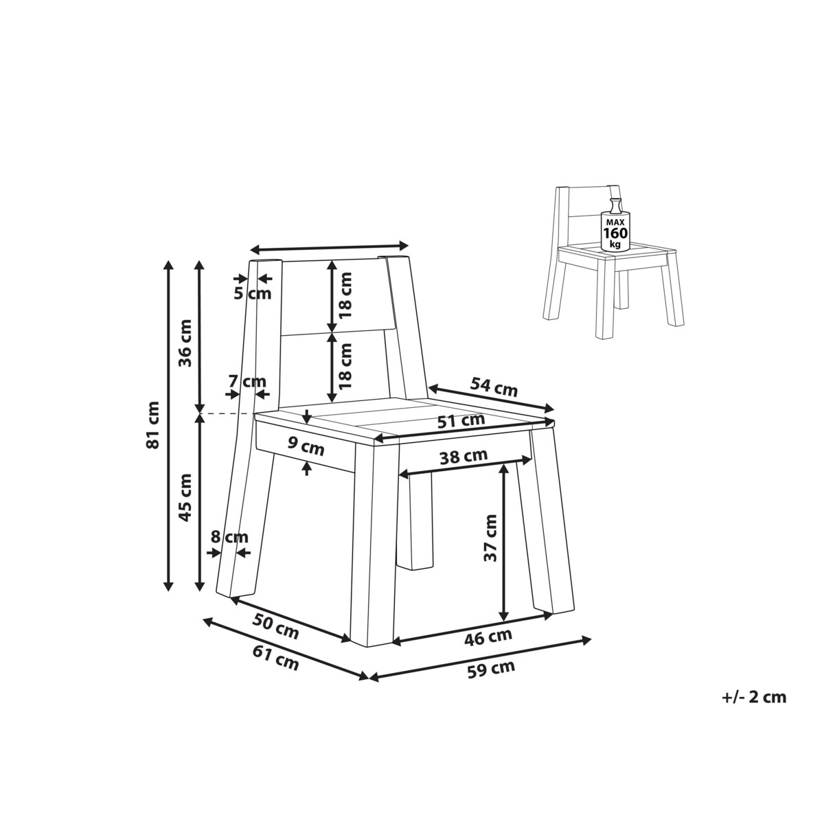 Krzesło ogrodowe drewno akacjowe LIVORNO