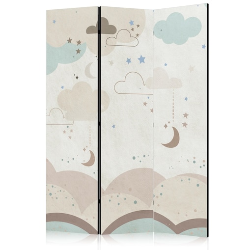 Parawan jednostronny Dla dzieci 135x172 cm 3-częściowy szary