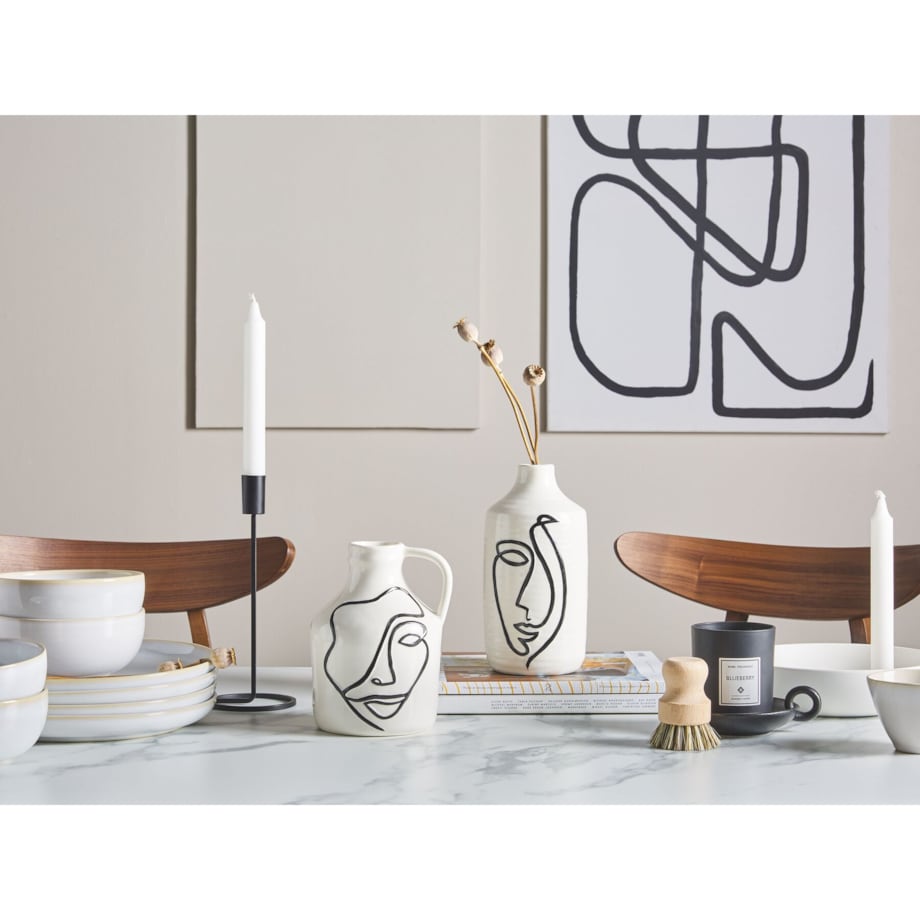 Wazon na kwiaty ceramiczny biały AENUS