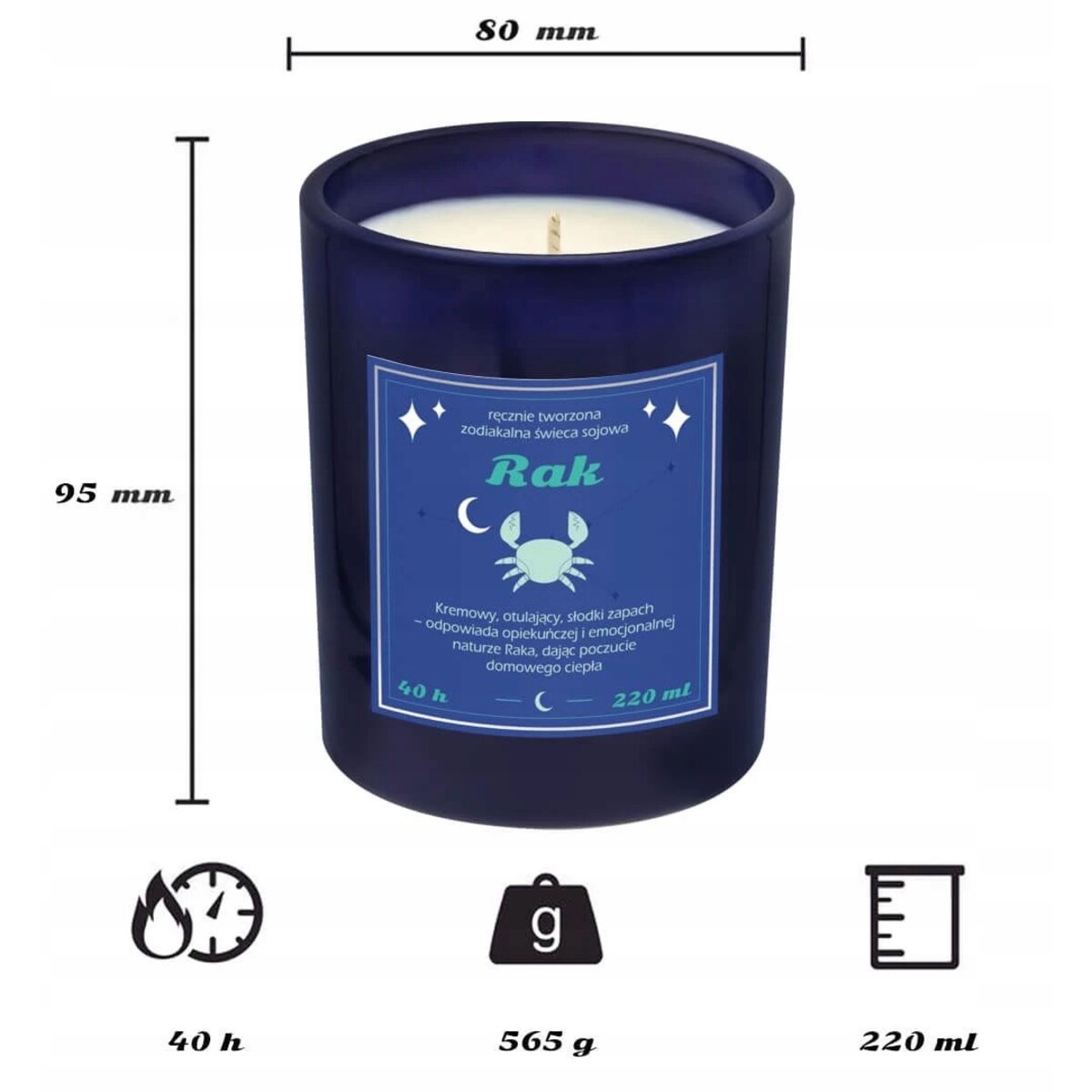 Zestaw prezentowy RAK herbata i świeczka zapachowa dla osoby ze znakiem zodiaku raka - prezent upominek dla kobiety faceta mamy taty babci dziadka