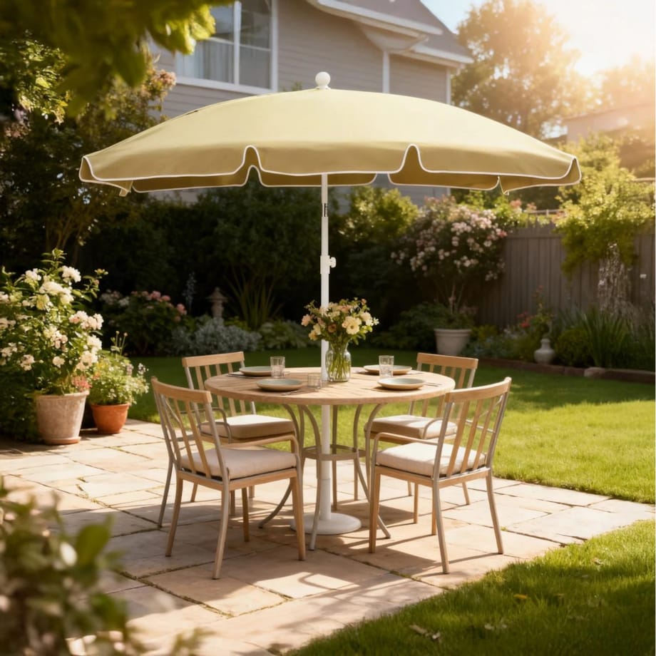Parasol OGRODOWY plażowy UCHYLNY mocny średnica 200 cm łamany z uchwytem