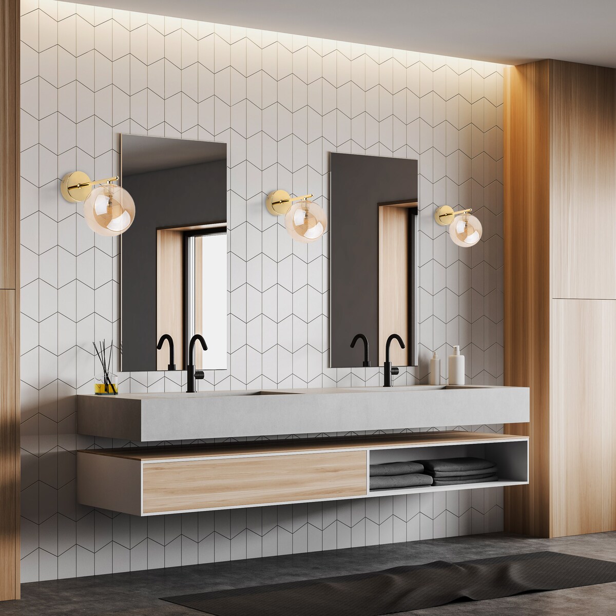 Kinkiet ESTERA GOLD 4778 TK Lighting złoty z białym kloszem G9 6W do salonu sypialni korytarza