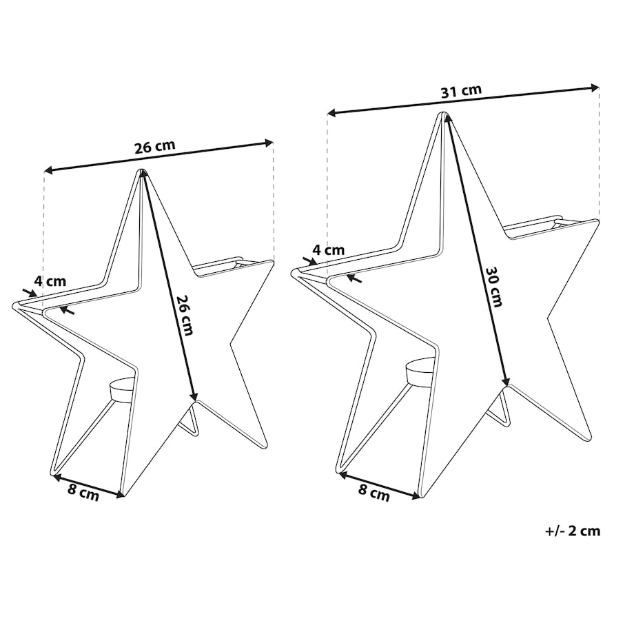 Zestaw 2 świeczników TORNIO Metal 30/26 cm Srebrny