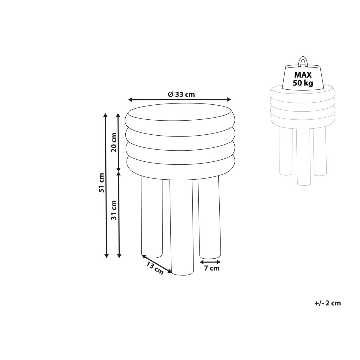 Stolik pomocniczy metalowy biały z czarnym KIKIWA