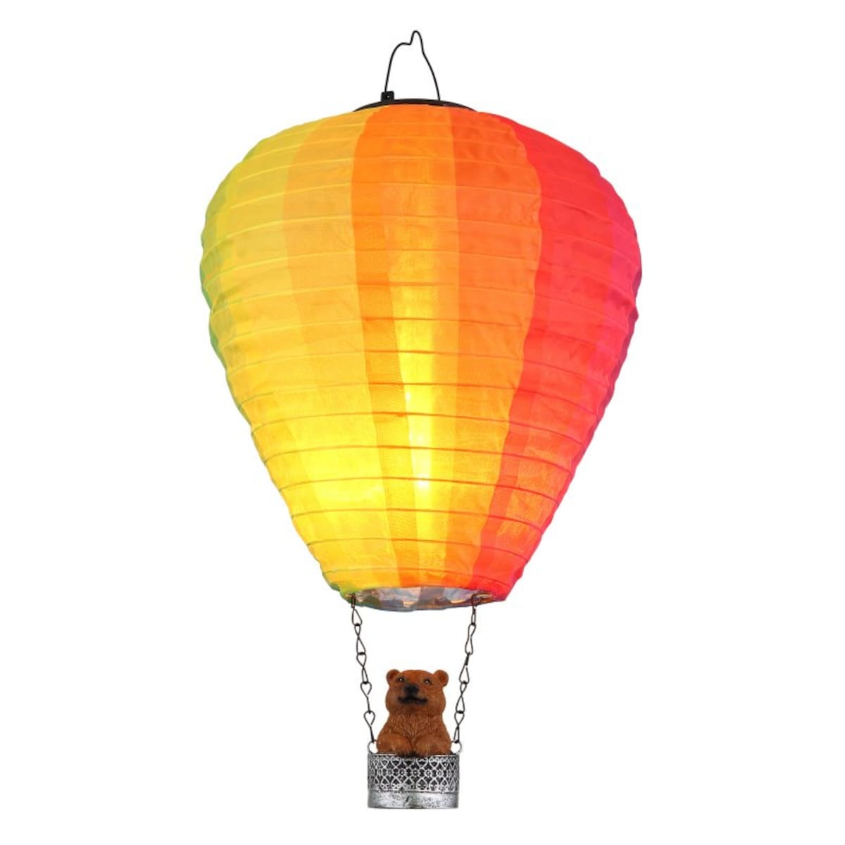 Lampa solarna LED wisząca Balon na gorące powietrze Globo 36138, IP44, srebrna, dekoracyjna do ogrodu