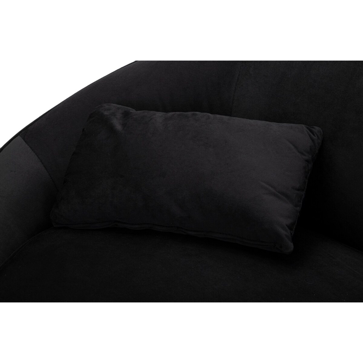 Sofa Oslo, kolor czarny i złoty, poliester, drewno eukaliptusowe i metal, 148 x 84 x 68 cm, do salonu, Mauro Ferretti