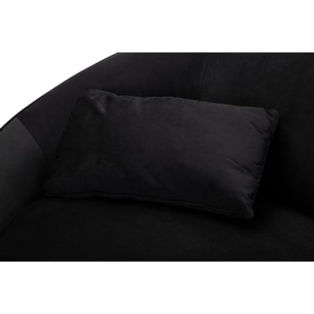 Sofa Oslo, kolor czarny i złoty, poliester, drewno eukaliptusowe i metal, 148 x 84 x 68 cm, do salonu, Mauro Ferretti