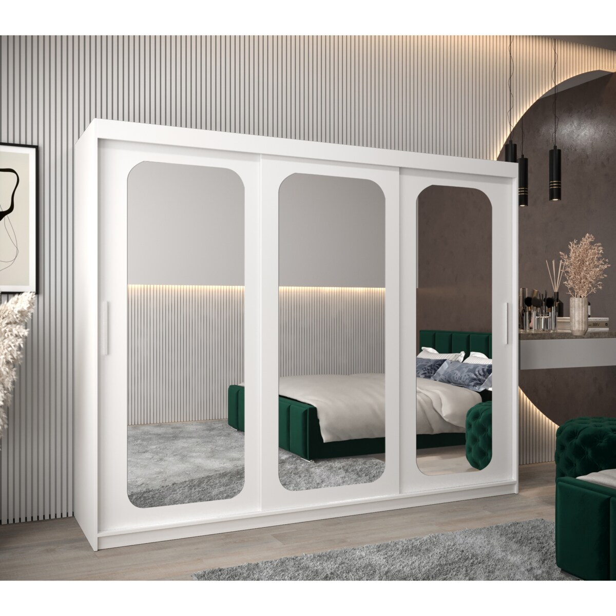 Szafa przesuwna Garderoba PROMO T3 250 biały/biały