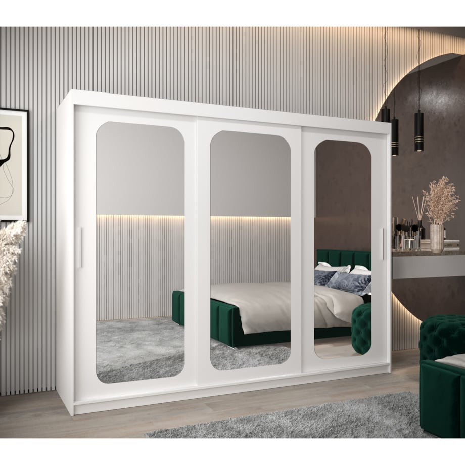 Szafa przesuwna Garderoba PROMO T3 250 biały/biały