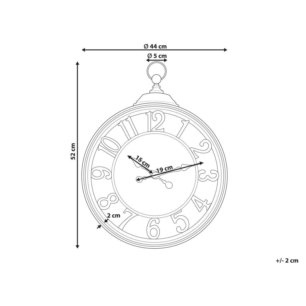 Zegar ścienny ø 44 cm czarny ALLOZA