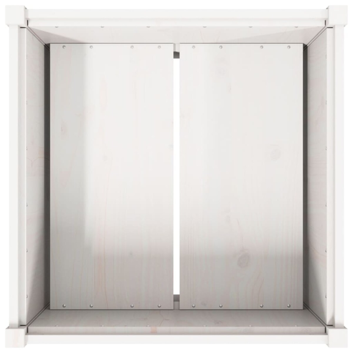 vidaXL Donica ogrodowa, biała, 70x70x70 cm, lite drewno sosnowe