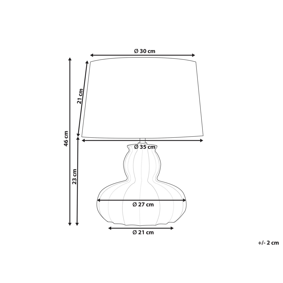 Lampa stołowa ceramiczna beżowa MALABUKA