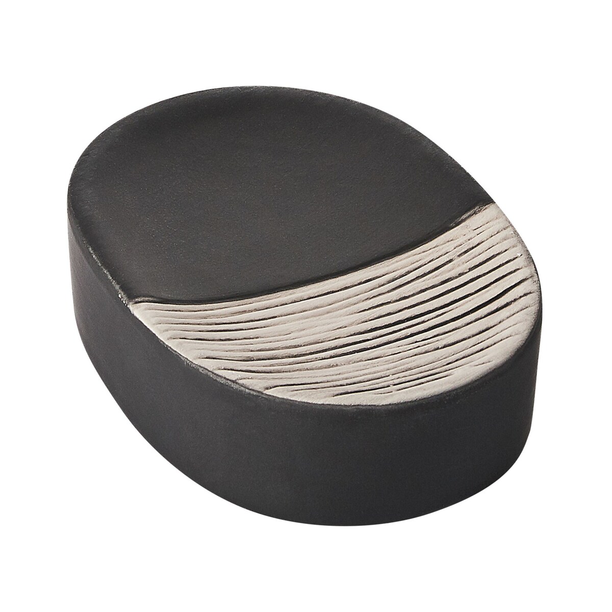 4-częściowy zestaw akcesoriów łazienkowych czarny z beżowym CORO