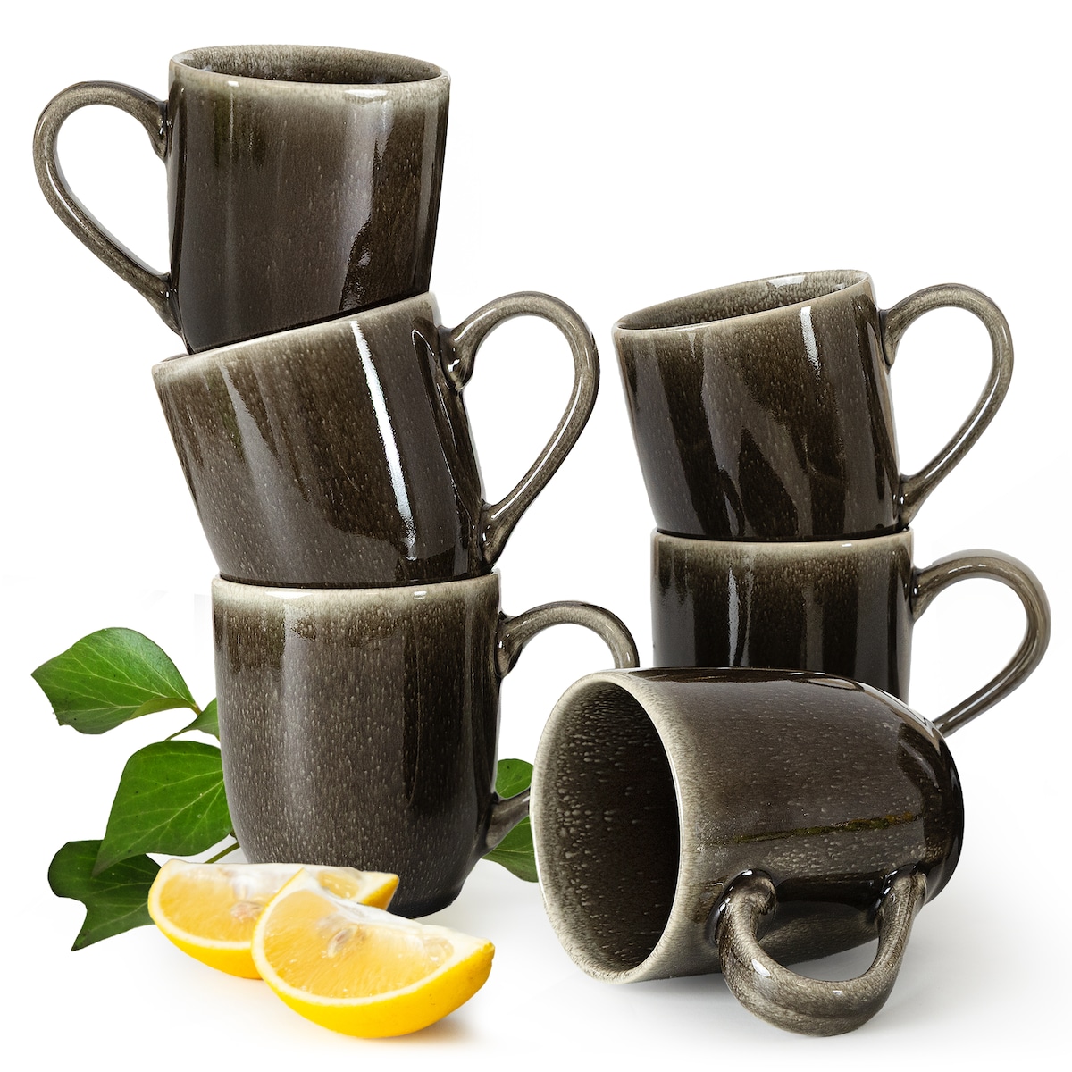 EDA Kubek 6 szt., brązowy/szary/beżowy