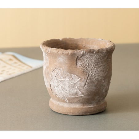 DONICA Z LIŚĆMI betonowa beżowa śr. 12cm
