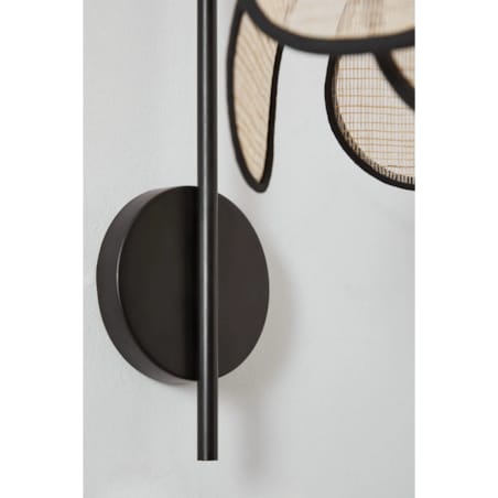 Lampa ścienna, kinkiet, lniano-czarna, Vidson
