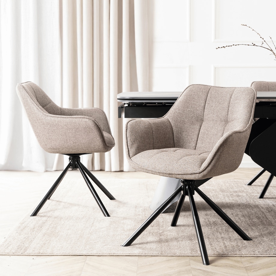 Krzesło Tapicerowane Obrotowe Kubełkowe Do Jadalni Salonu Cappucino PEONY 2