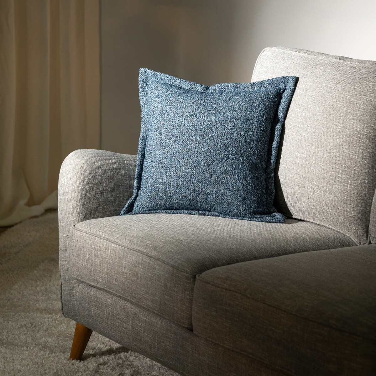 Poszewka Mona na poduszkę 45x45 niebiesko-granatowy melanż