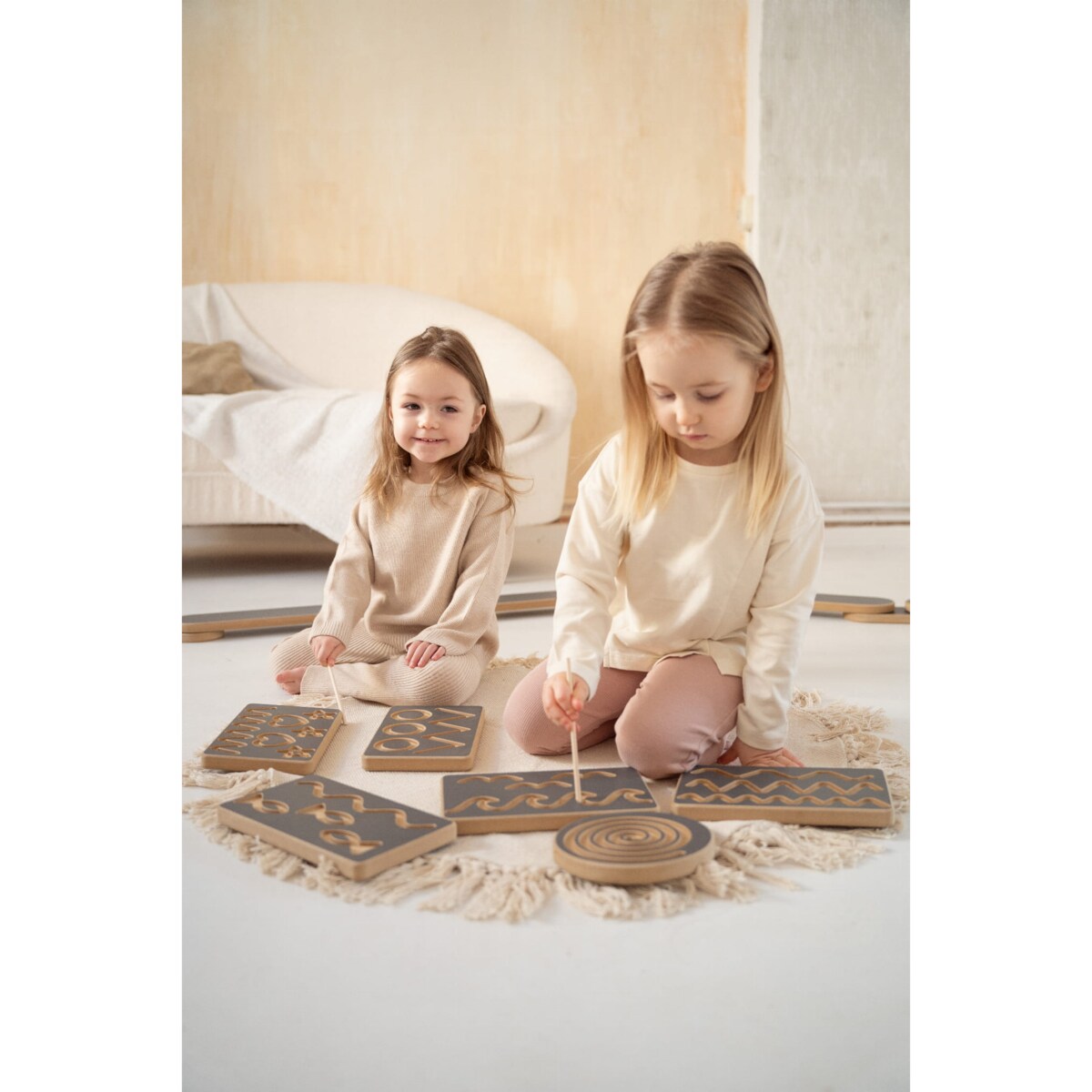 Zestaw 6 tabliczek grafomotorycznych - szare