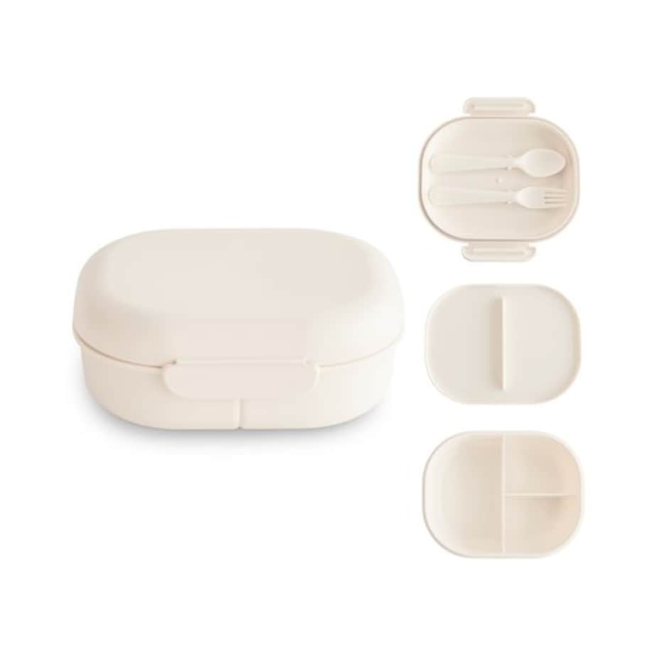Mushie Lunchbox dla Dzieci Pojemnik na Jedzenie ze Sztućcami Ivor