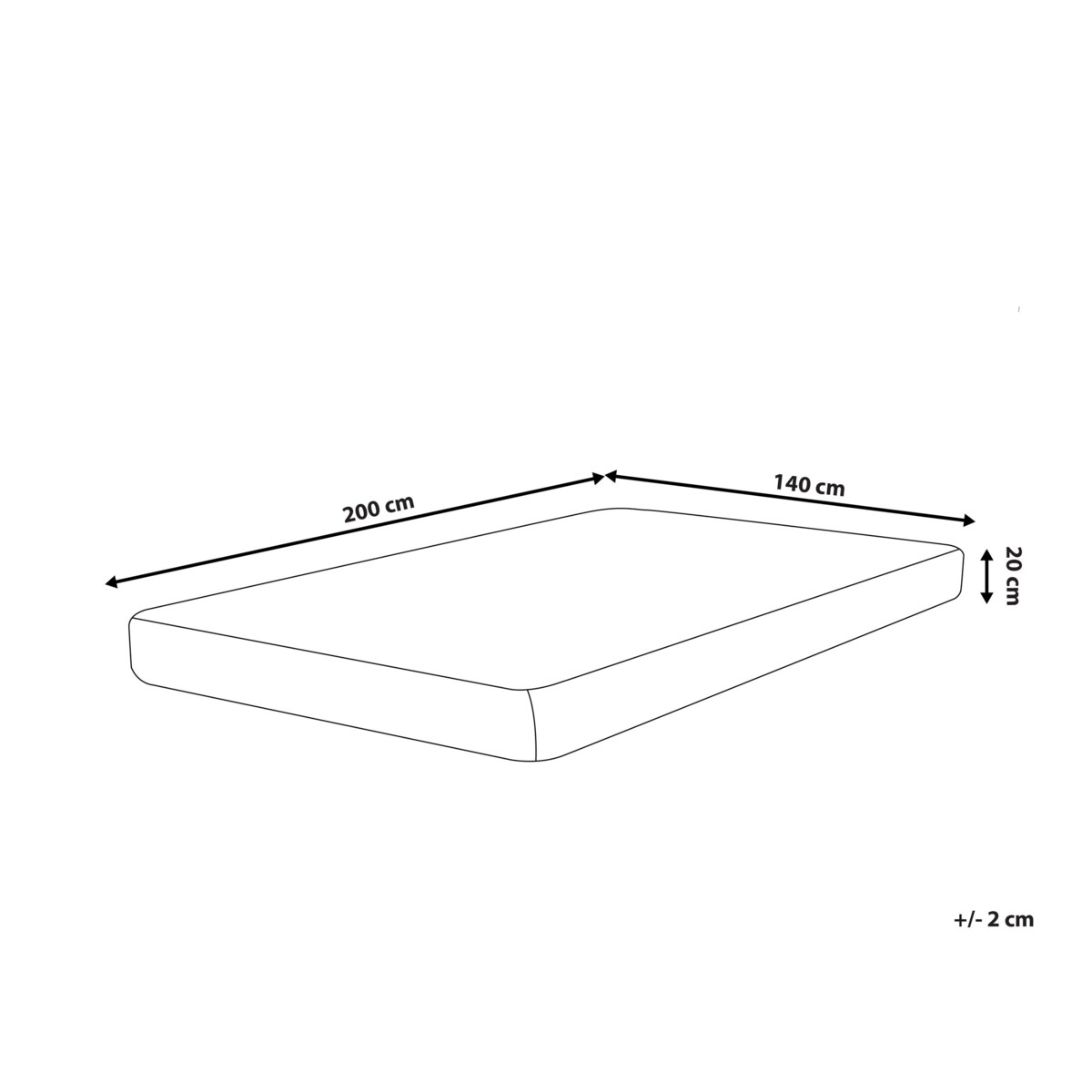Materac piankowy zdejmowany pokrowiec 140 x 200 cm PEARL