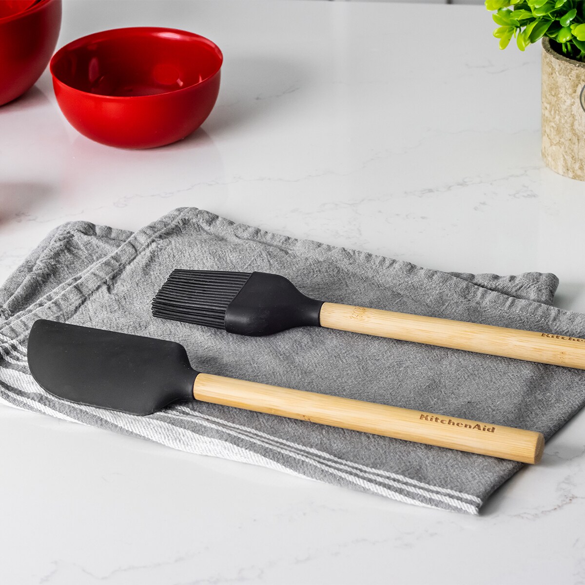 KitchenAid szpatuła silikonowa do miski CLASSIC Bamboo